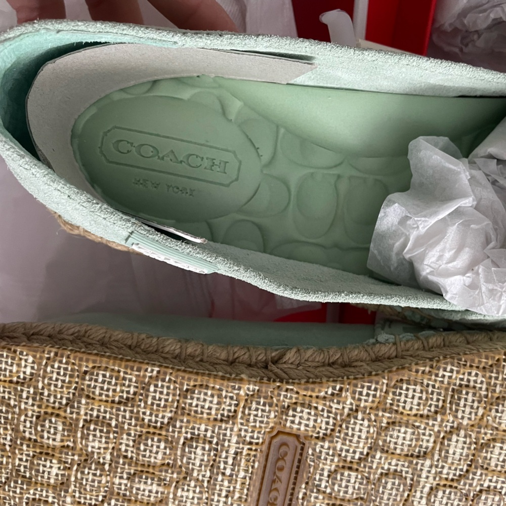 Coach Mint Green Espadrille Flats - Picture 3 of 9